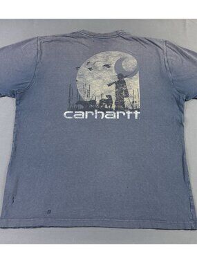 Rare Vintage Y2K Carhartt Workwear Pocket Shirt Hunting Outdoor Graphic Sun Fade